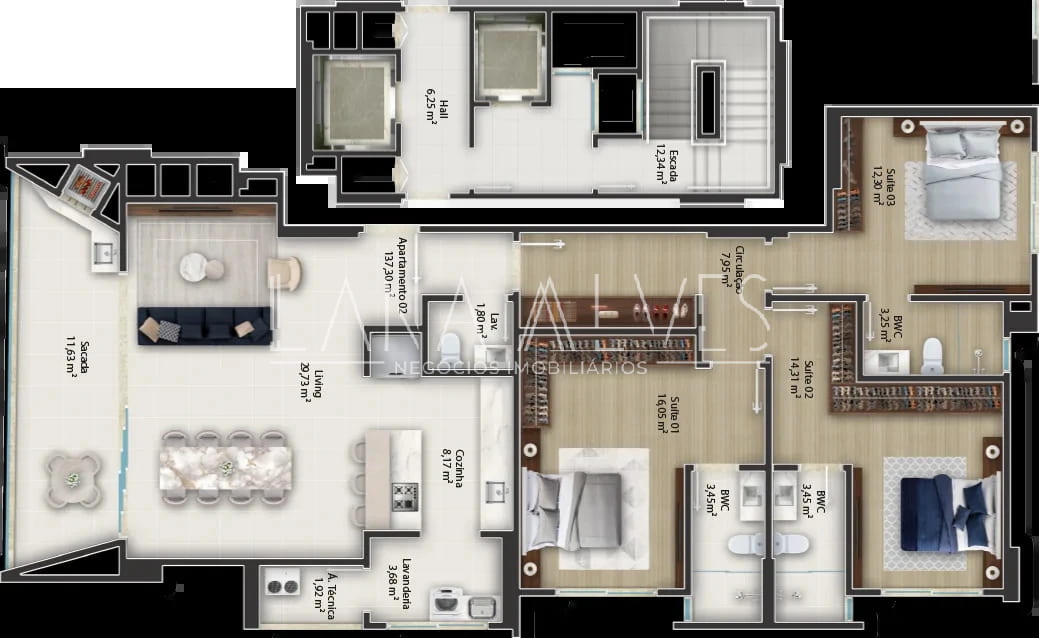 Apartamento, 3 quartos, 137 m² - Foto 7