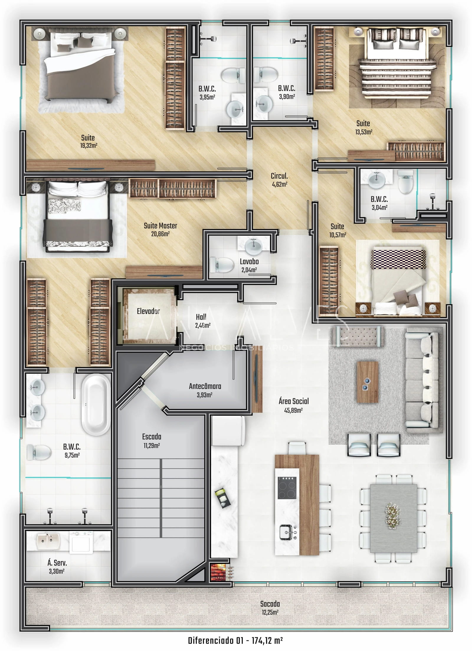Apartamento, 4 quartos, 174 m² - Foto 8